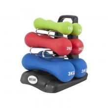 Set de Mancuernas Neopreno 12kg C/ base - Gym